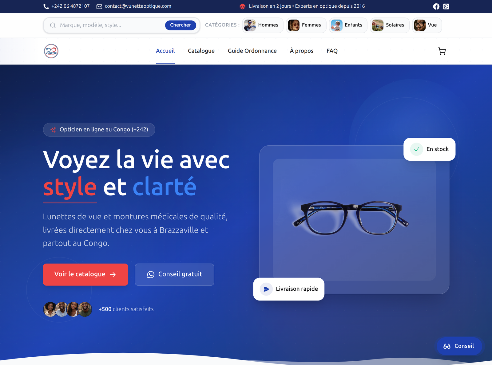 Screenshot 1 de Vunette Optique - E-Commerce de Lunetterie