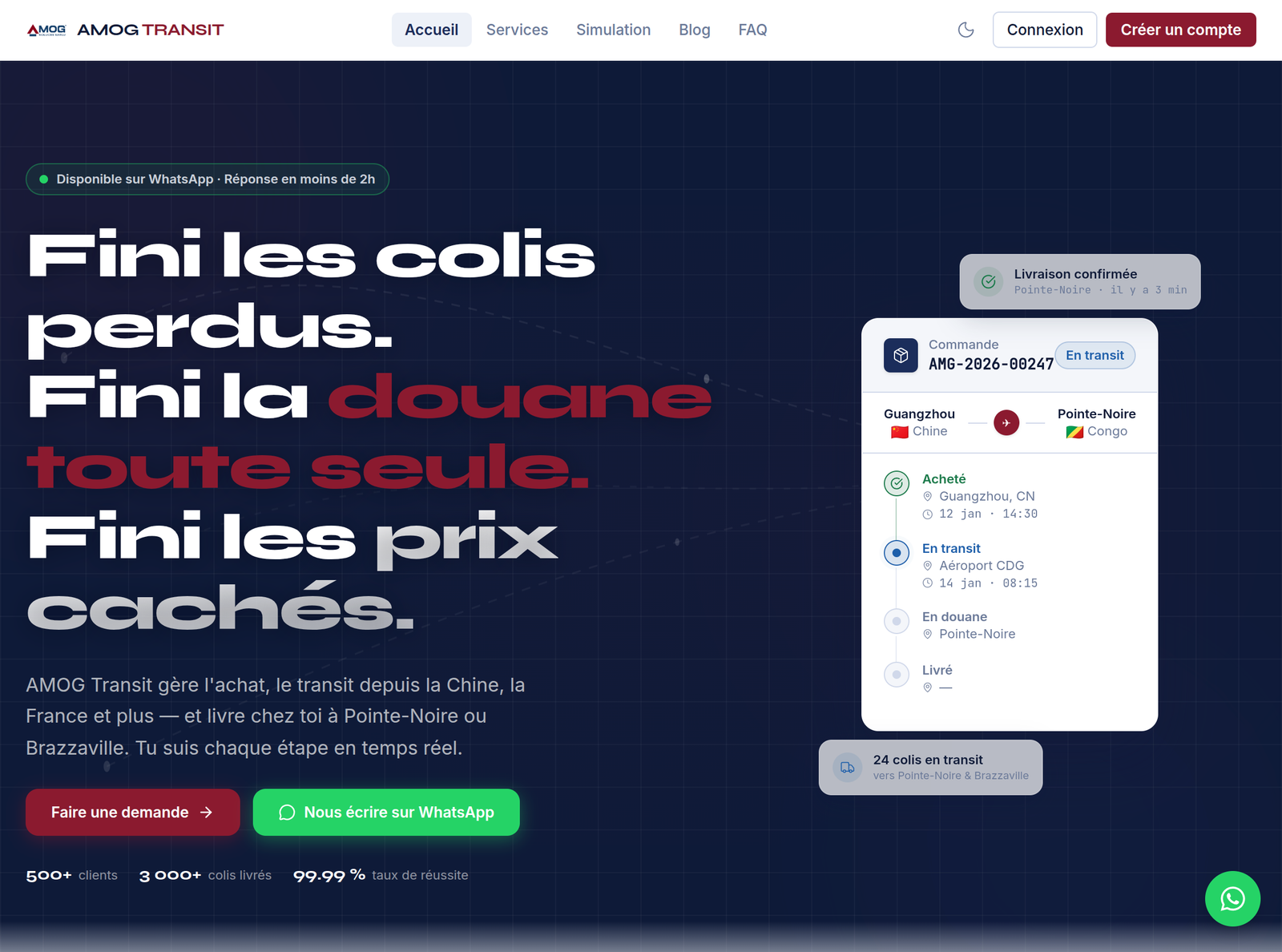 Screenshot 1 de Amog Transit - Plateforme Logistique Multi-Corridors